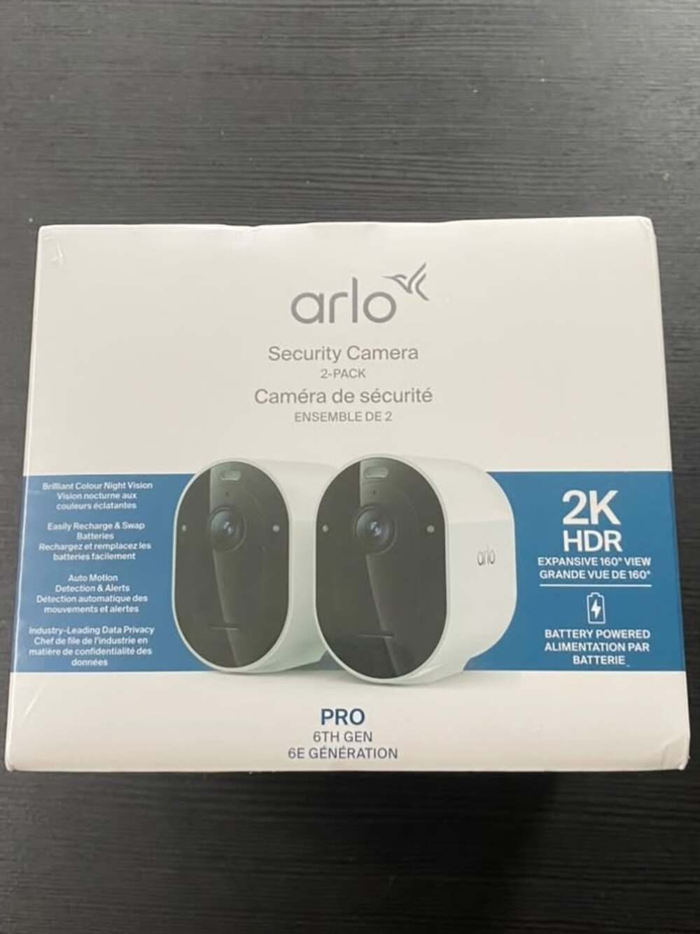 Arlo Pro 6th Gen 2K HDR Security Camera 2-Pack (Sealed)